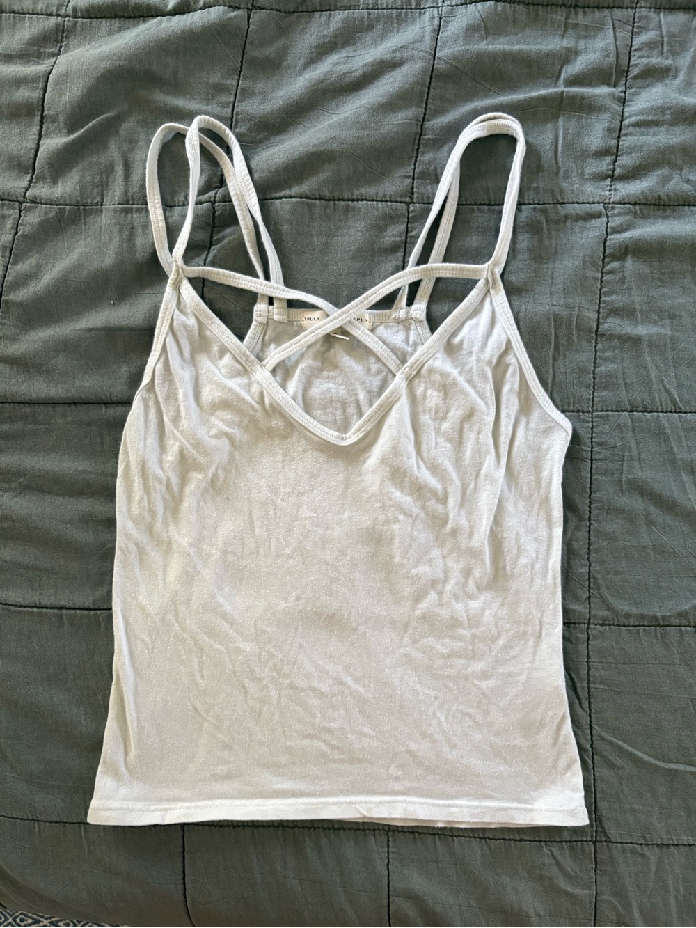 Truly Madly Deeply Pale Blue Crisscross Strappy Cami